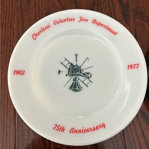 Vintage Pyrex Commemorative Plate Charleroi Fire Department